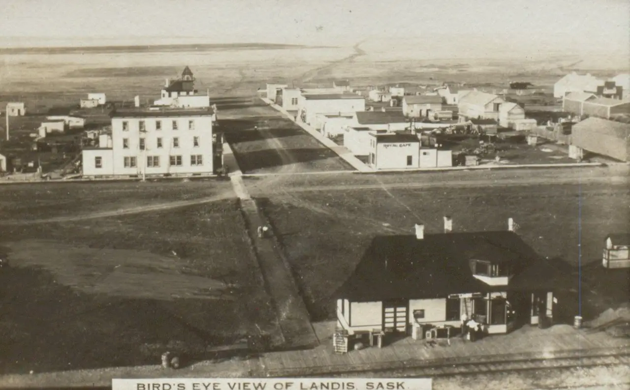 Bird's eye view of Landis, about 1910